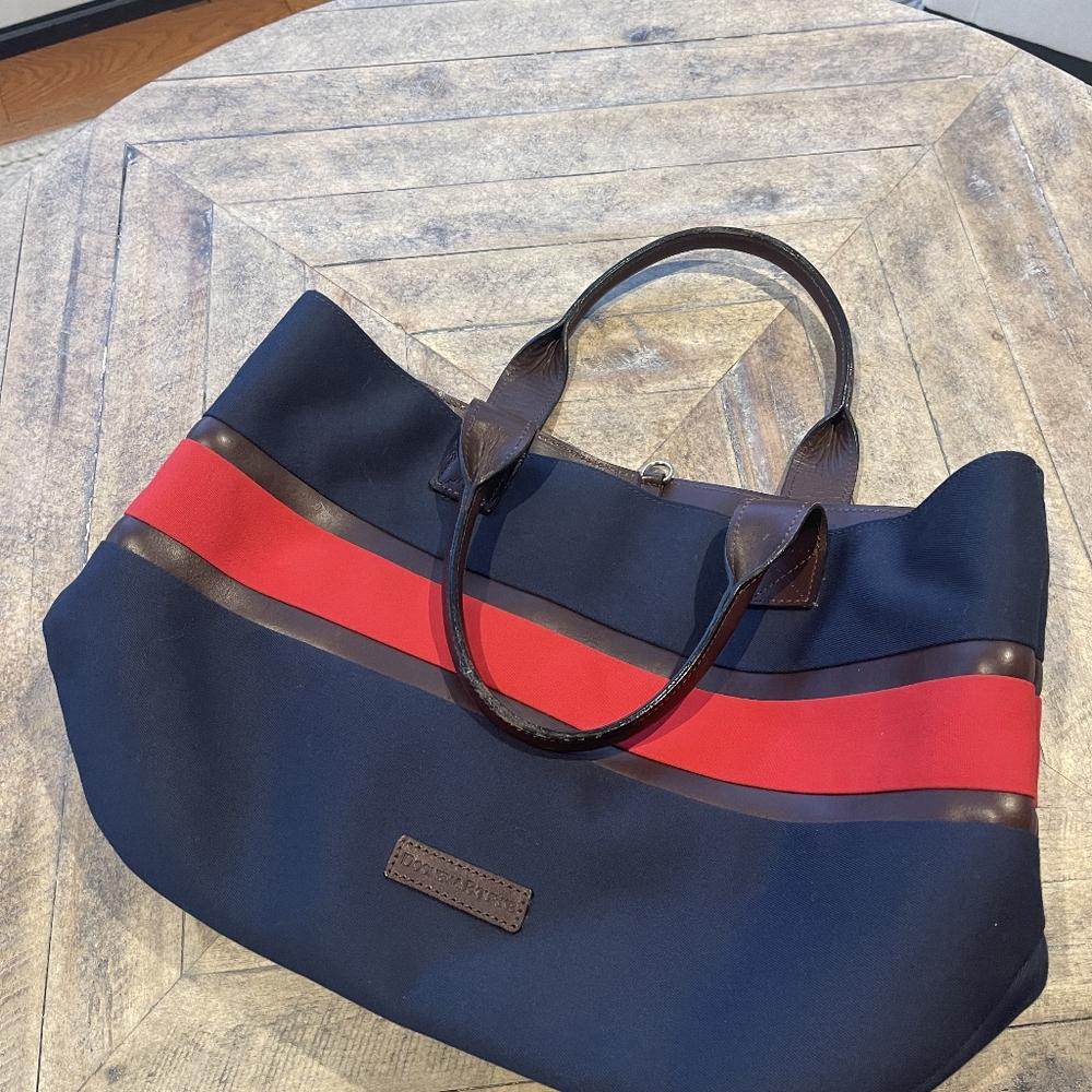 Dooney & Bourke Navy and Red Tote Bag